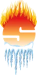 Shane & Son's Heating and Cooling flame and icicle mark